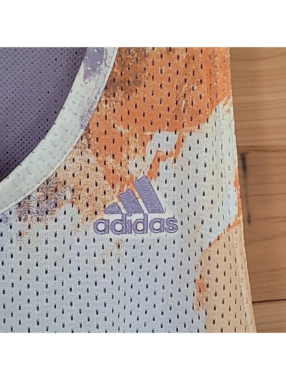 Adidas Men's Tank Top Purple Orange White Mesh Athletic Shirt, NWOT